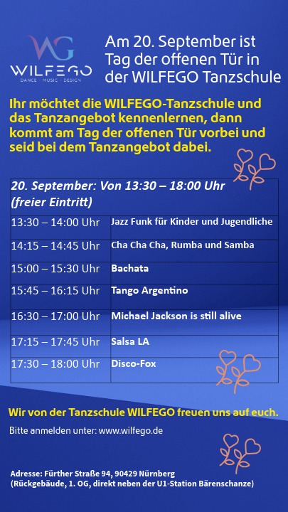 Tag der offenen Tür in Nürnberg in der Tanzschule WILFEGO
