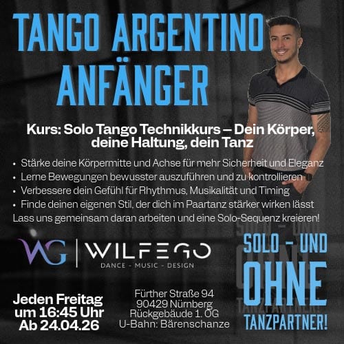 Tango Argentino Anfänger Tanzkurs in Nürnberg