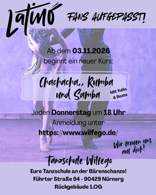 Chachacha, Rumba und Samba in nürnberg